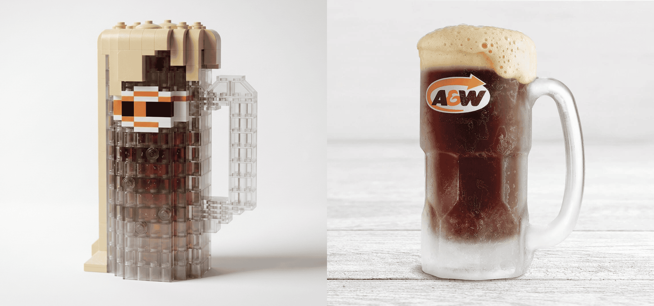 LEGO beer mug model with detailed glass and foam design, perfect for beer lovers and collectors.